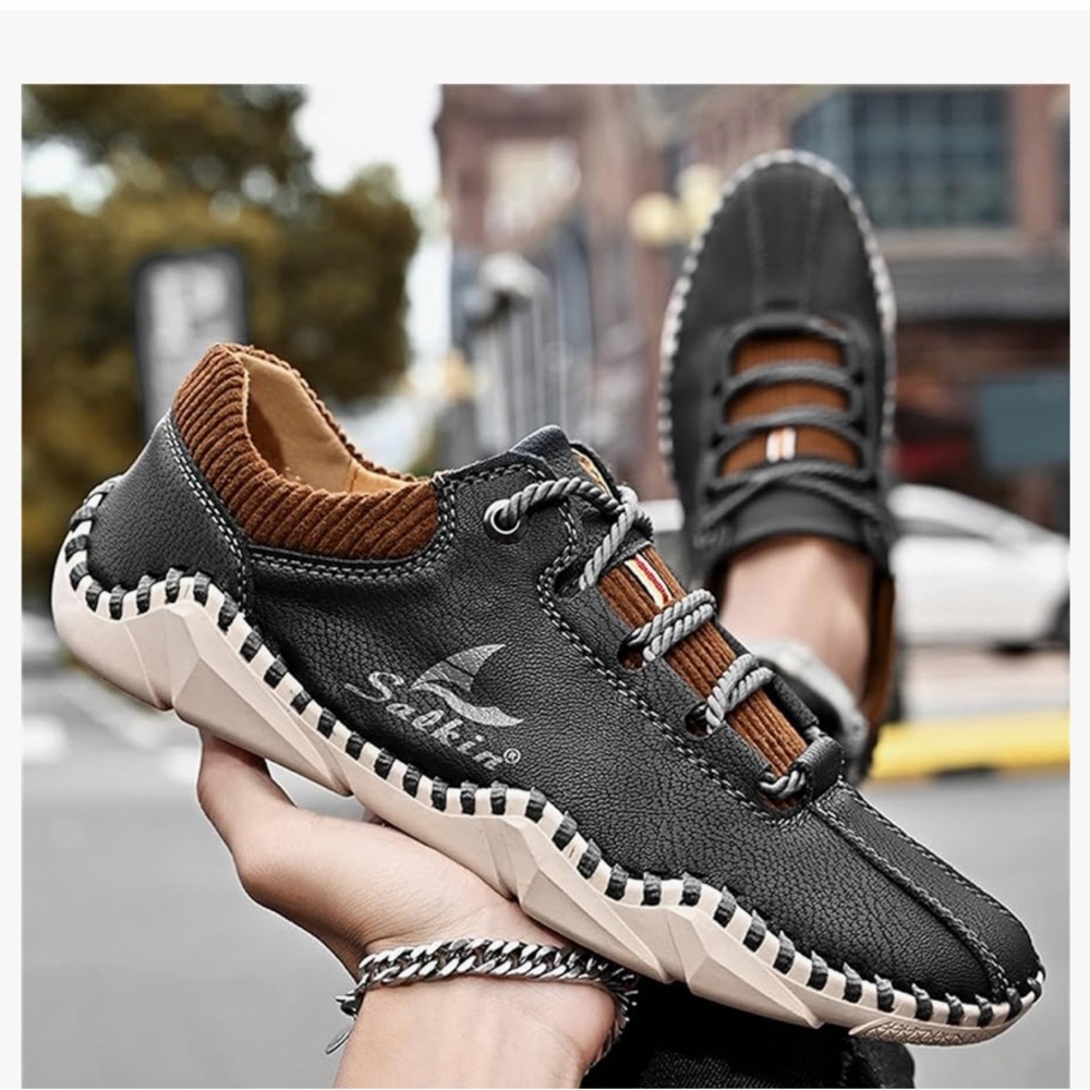 Mens Casual Shoes Fashion Sneakers Leather Oxfords Work Shoe Sneaker for Men